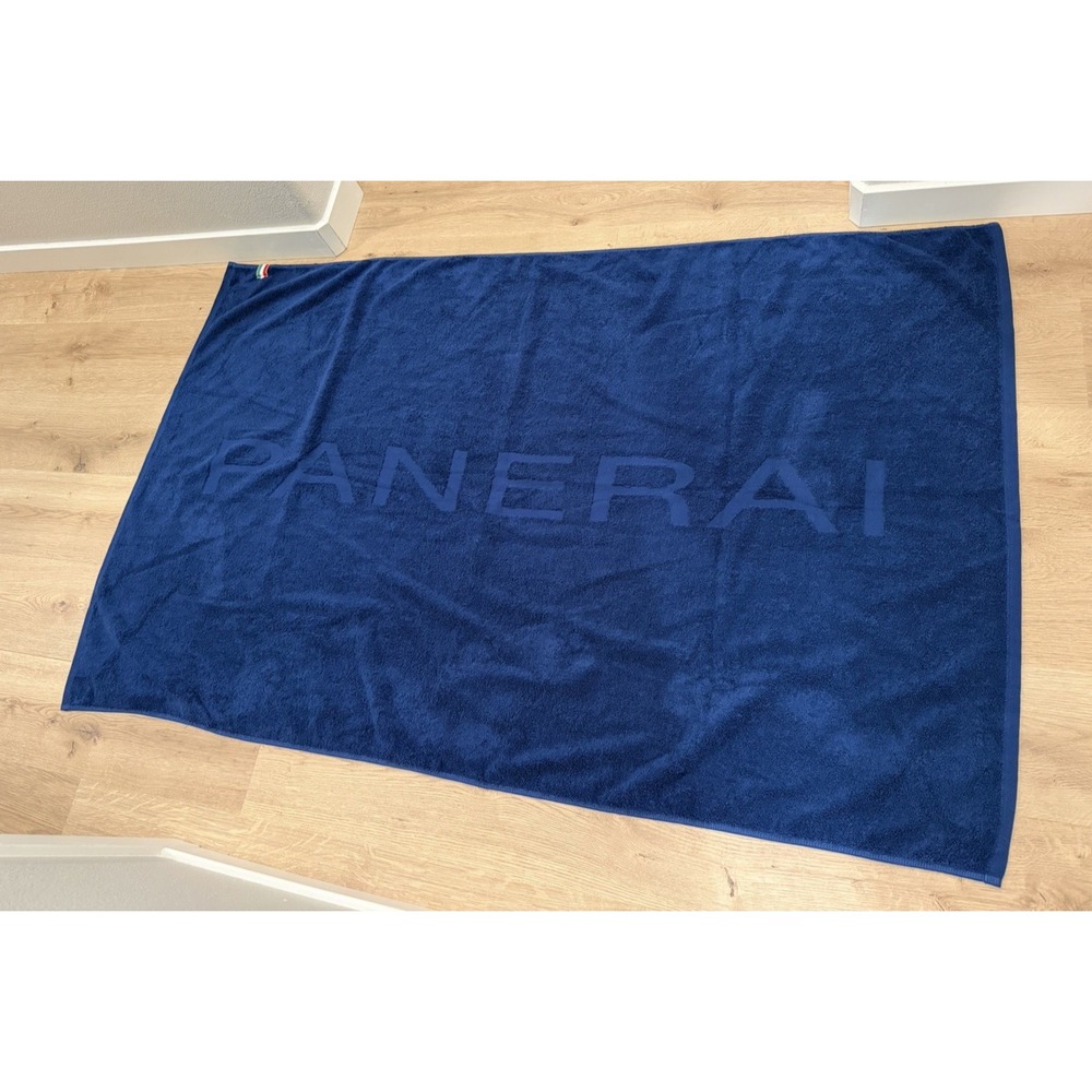 New Panerai Navy Blue Beach Bath Towel w/Logo & Drawstring bag Panerai Swag